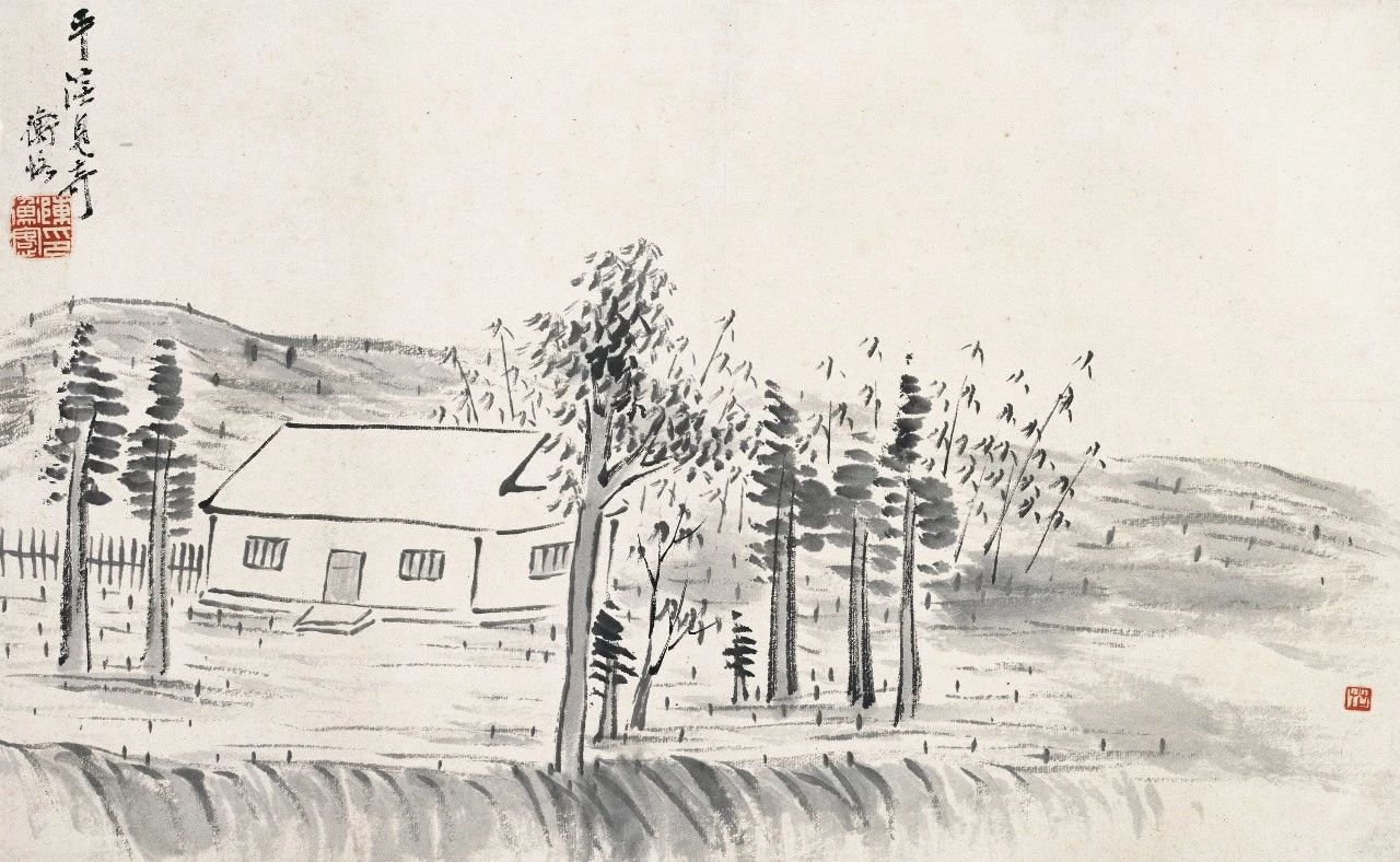 借山图之一 齐白石 30×48cm 纸本设色 北京画院藏 1910