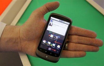 The&nbsp;Nexus&nbsp;One&nbsp;phone&nbsp;from&nbsp;Google&nbsp;Inc.&nbsp;is&nbsp;shown&nbsp;at&nbsp;a&nbsp;demo&nbsp;in&nbsp;Mountain&nbsp;View,&nbsp;Calif.,&nbsp;Tuesday,&nbsp;Jan.&nbsp;5,&nbsp;2010.&nbsp;(AP&nbsp;Photo/Jeff&nbsp;Chiu)&nbsp;