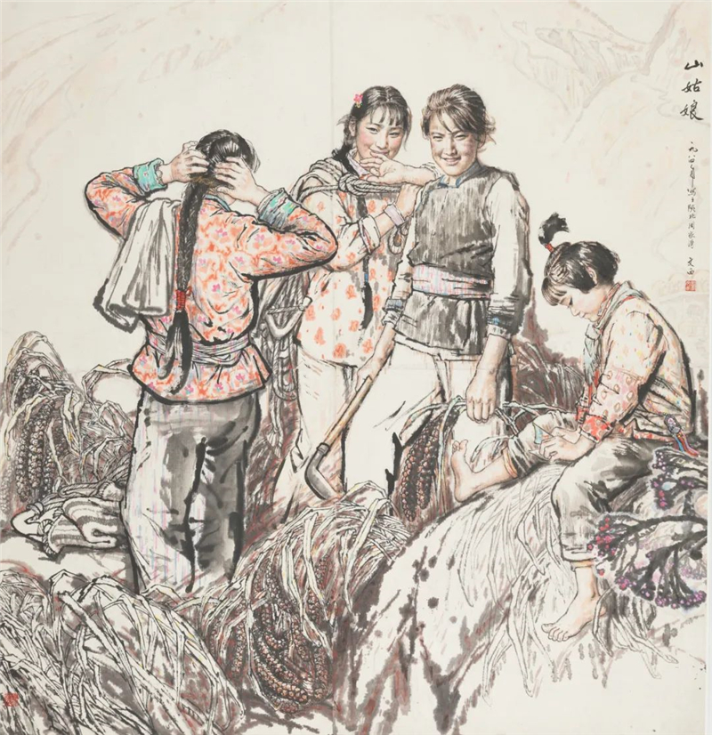 山姑娘 刘文西 纸本 199×192cm  1984年 