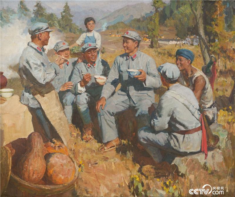 红米饭，南瓜汤 徐明华 布面油画 140X170cm 1977年 南京四方当代美术馆藏