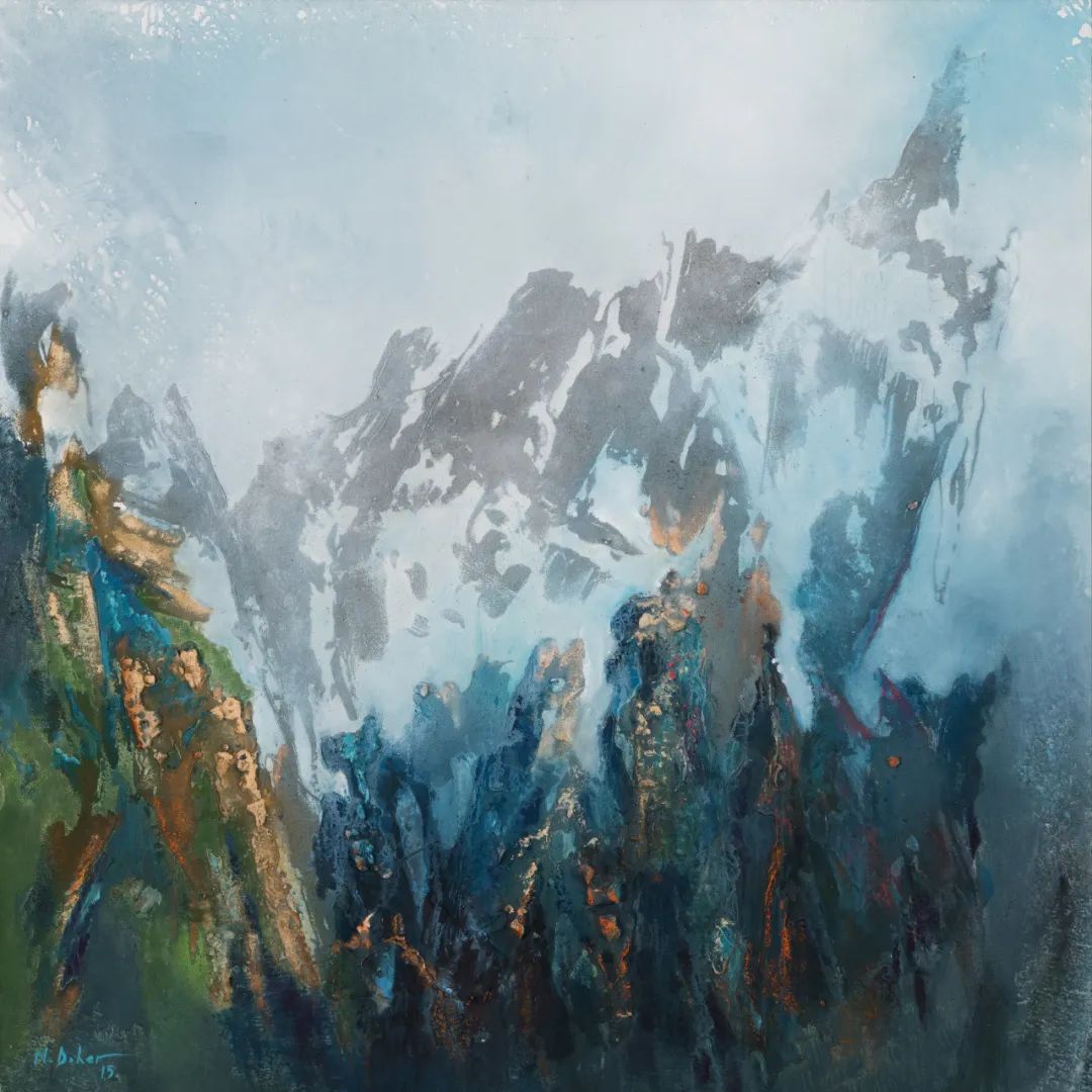 黄山 尼扎尔·达赫尔   油画 120×120cm 2015年 文化和旅游部藏 黎巴嫩